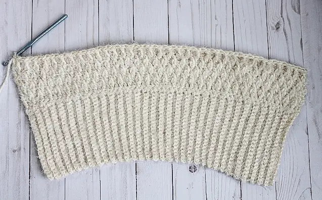 Rectangle construction for chunky crochet hat.