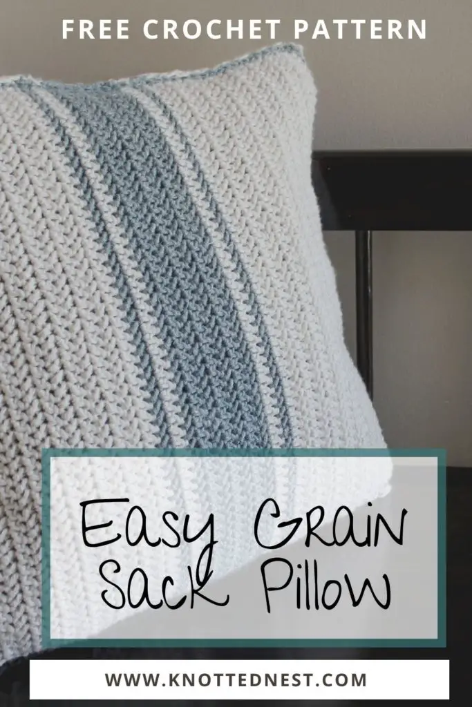 grain sack crochet pillow