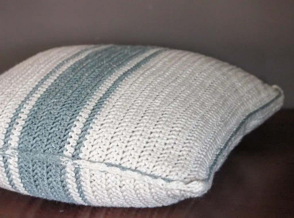 Easy Free Crochet Grain Sack Farmhouse Pillow