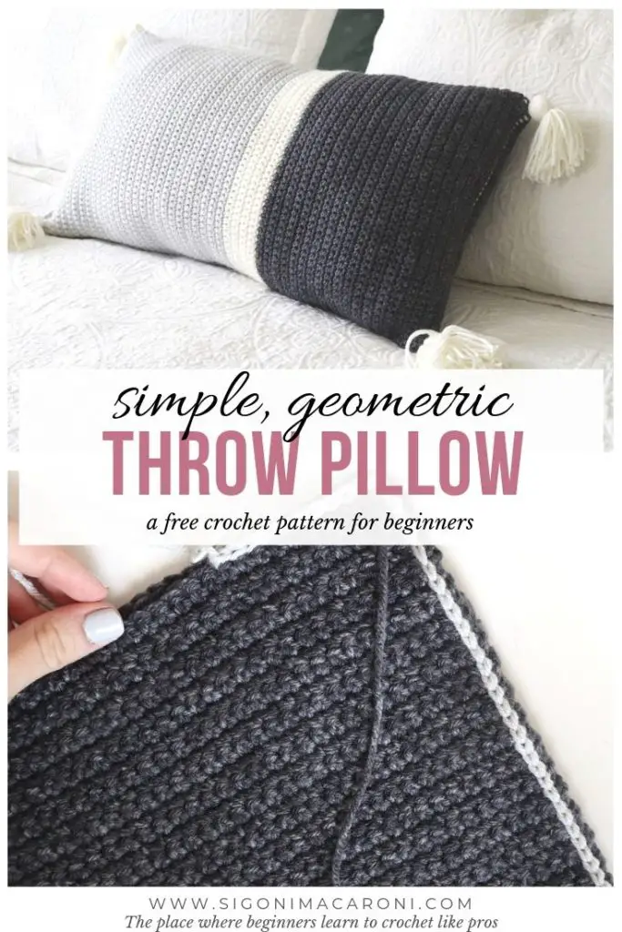 Simple Geometric Crochet throw pillow