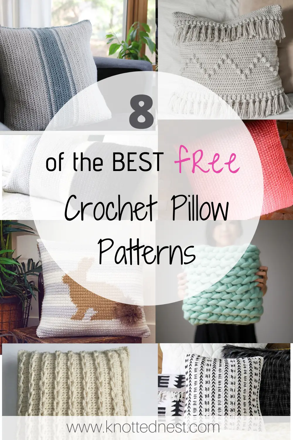 Crochet Pillow Patterns | Spring Round Up | - The Knotted Nest