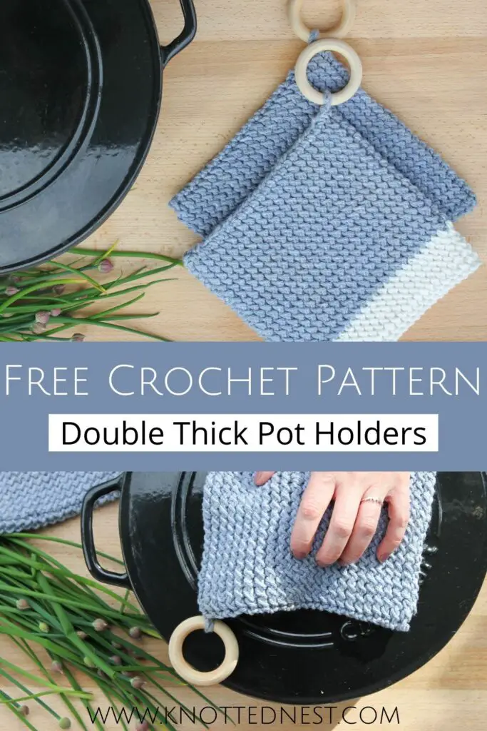 Black Bean Dyed Double Thick Pot Holder Free Crochet Pattern