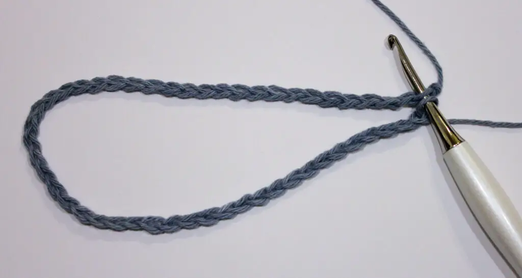Slip stitch to the beginning of the chain to form a ring.