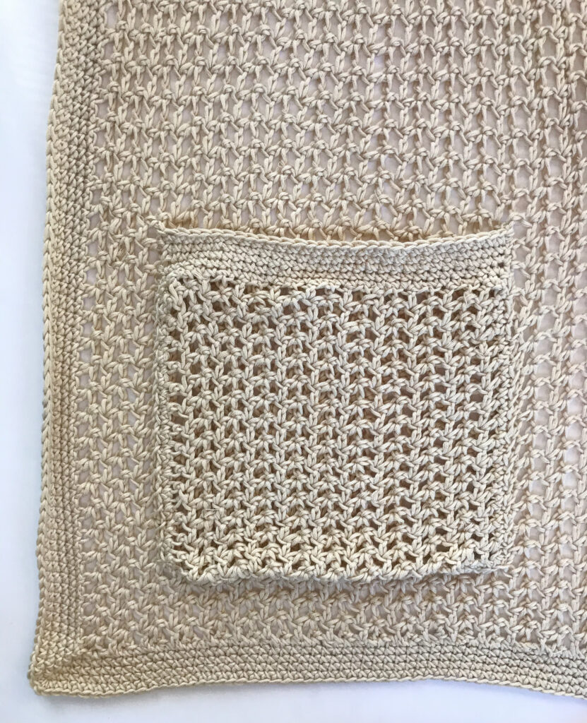 Pocket placement for Magnolia summer cardigan.