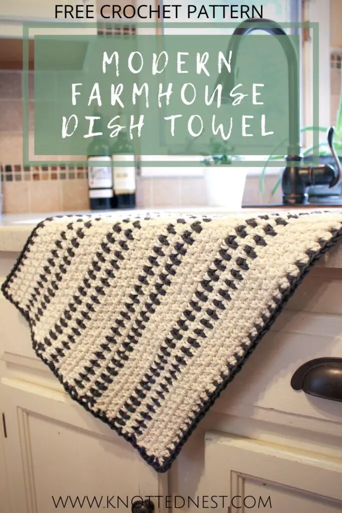 Modern Farmhouse Dish Towel Free Crochet Pattern