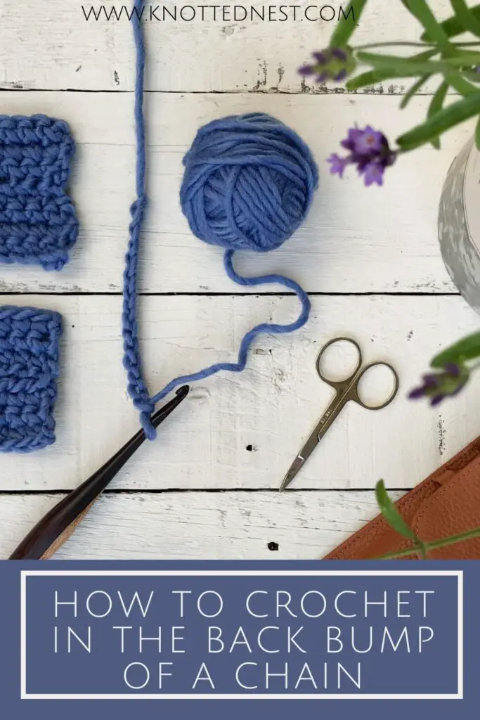 Tutorial for crocheting in the back bump of a chain.