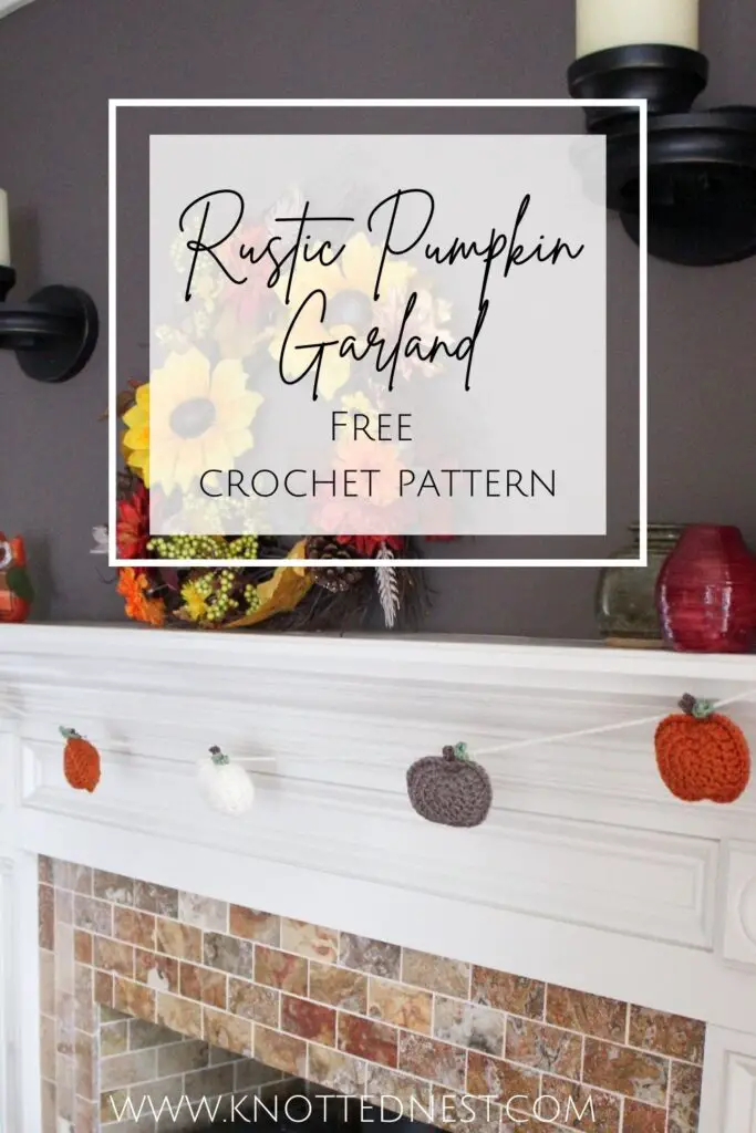Pin this Rustic Pumpkin Garland Crochet Pattern