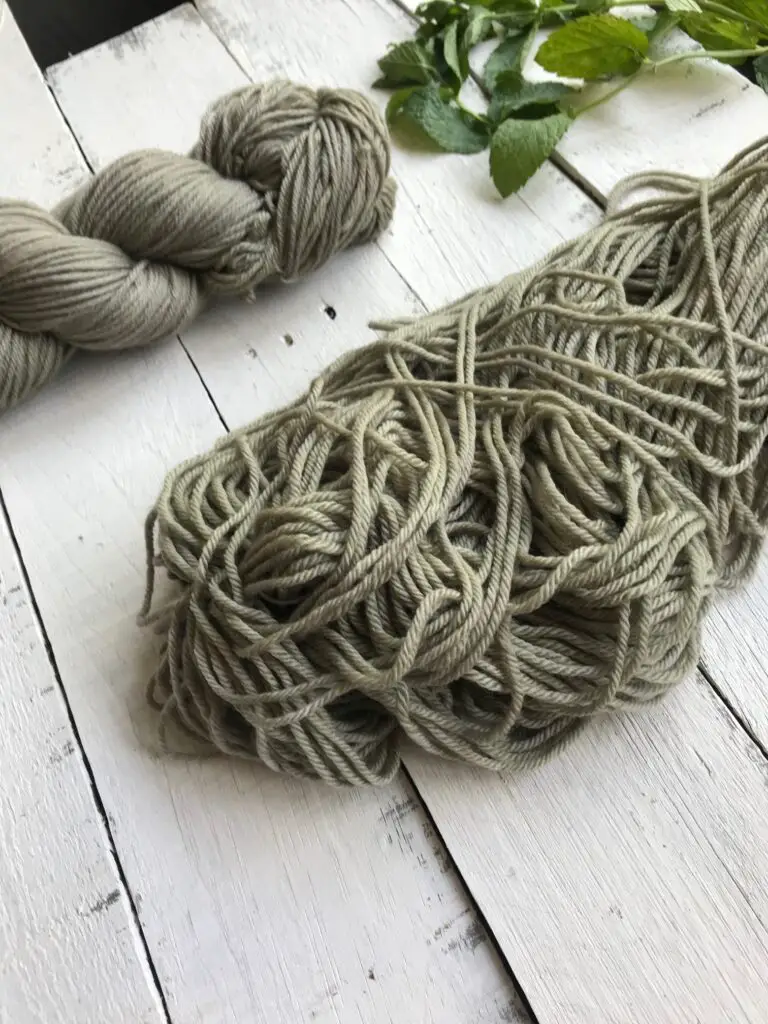 sage green yarn