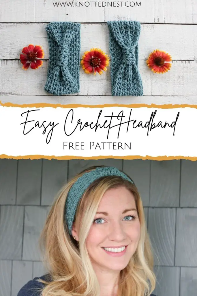 Pin the easy boho crochet headband free pattern