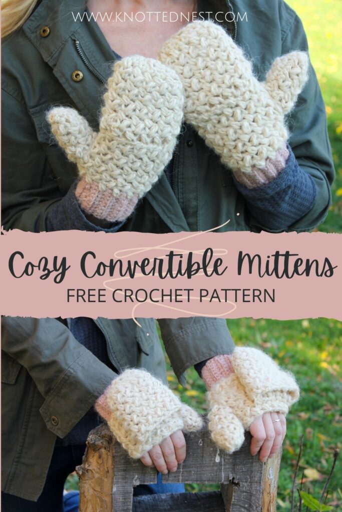 Cozy Convertible Mittens Free Crochet Pattern