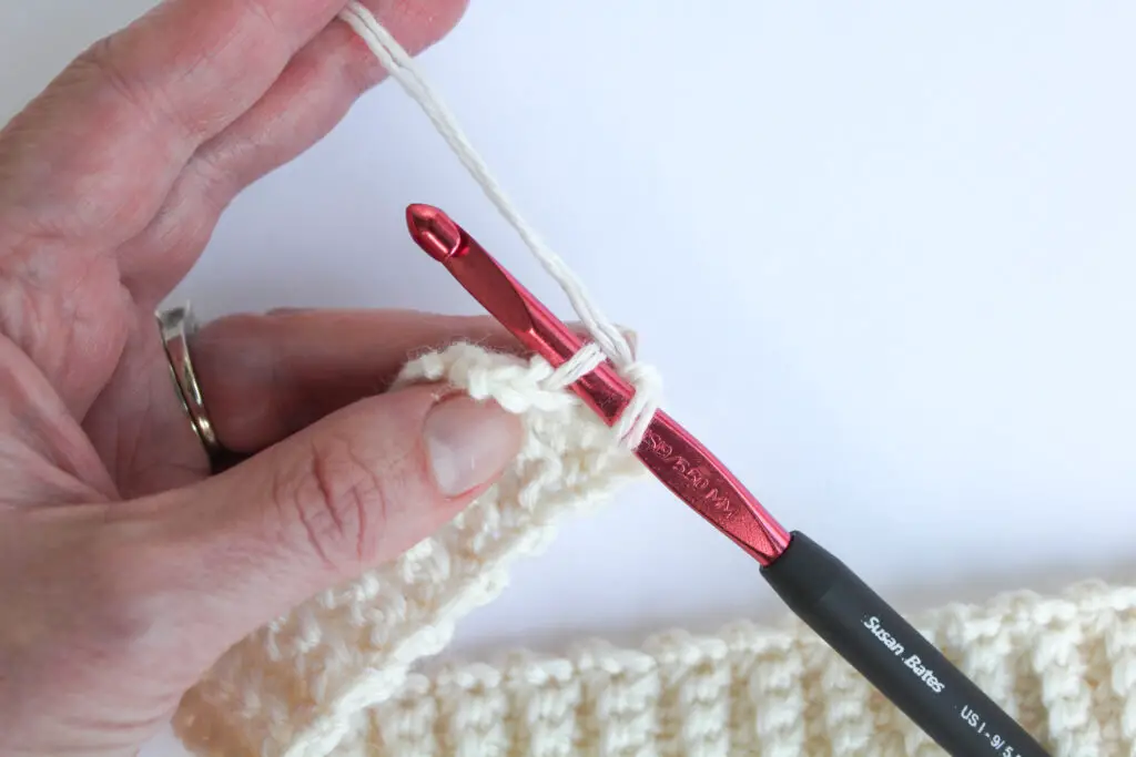 Single crochet in the back loop only.