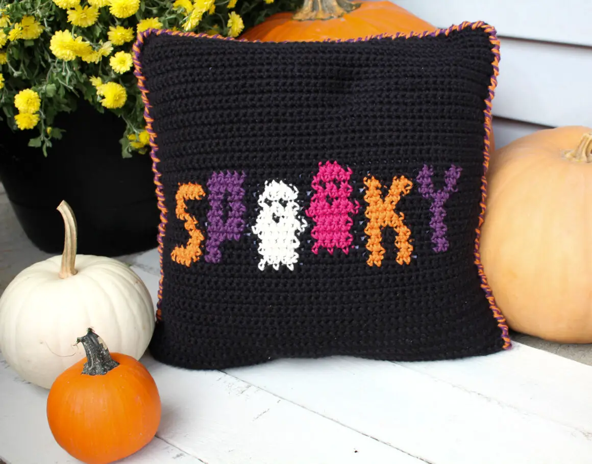 Spooky Halloween Crochet Pillow Free Pattern