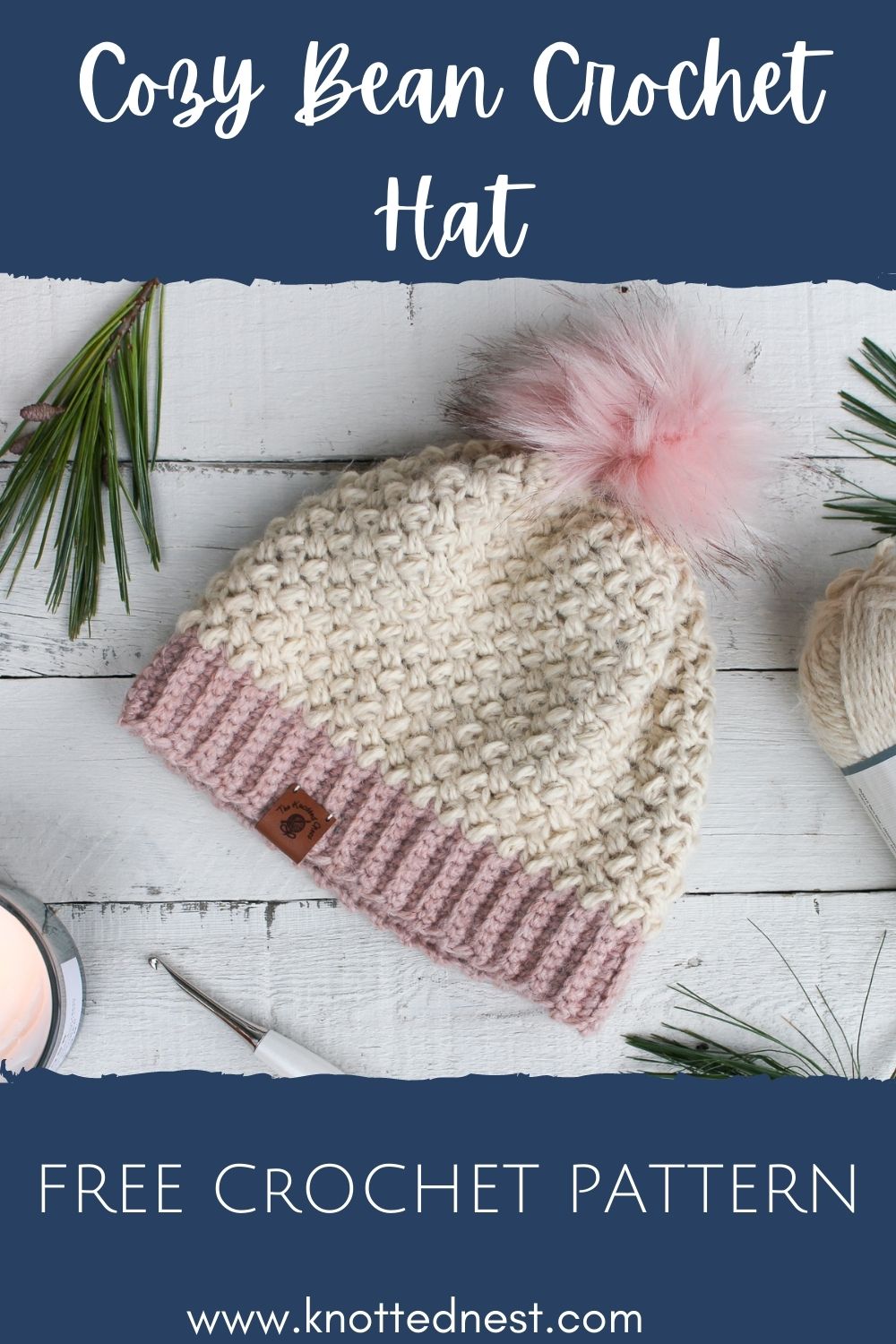 Cozy Bean Crochet Hat Free Crochet Pattern The Knotted Nest