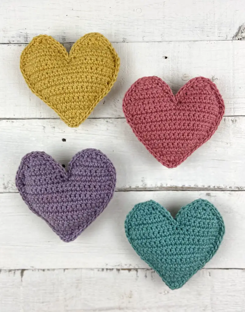Crochet Hearts - three sizes - Stickytapeandstring