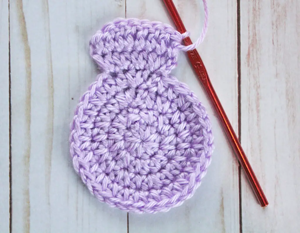 Row 2 of crochet bunny head