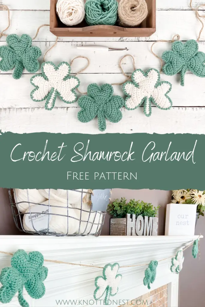 Crochet Shamrock Garland Free Crochet Pattern