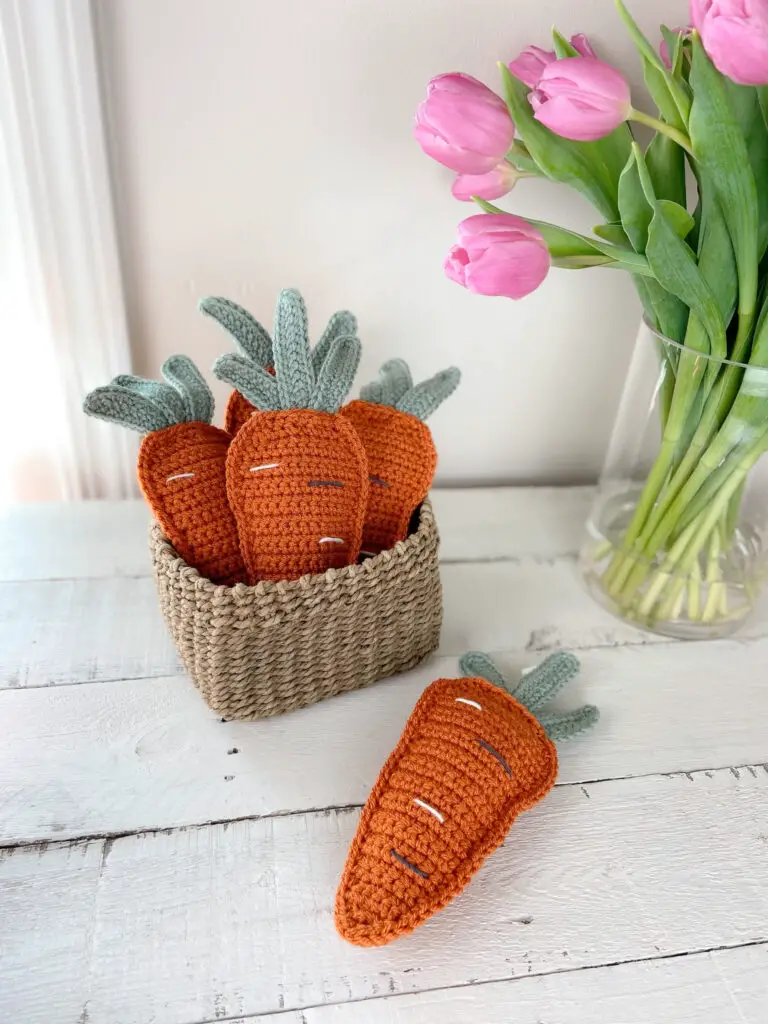Crochet Carrots and tulips