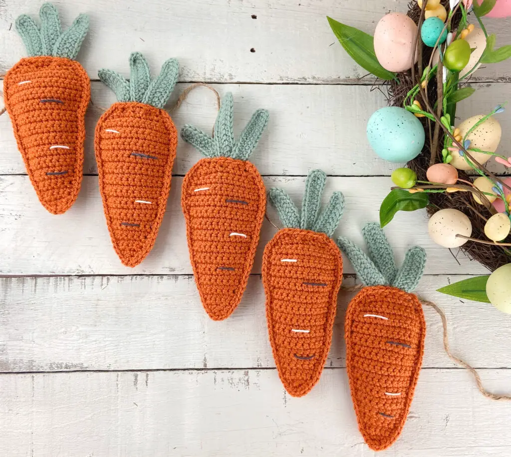Crochet carrot garland