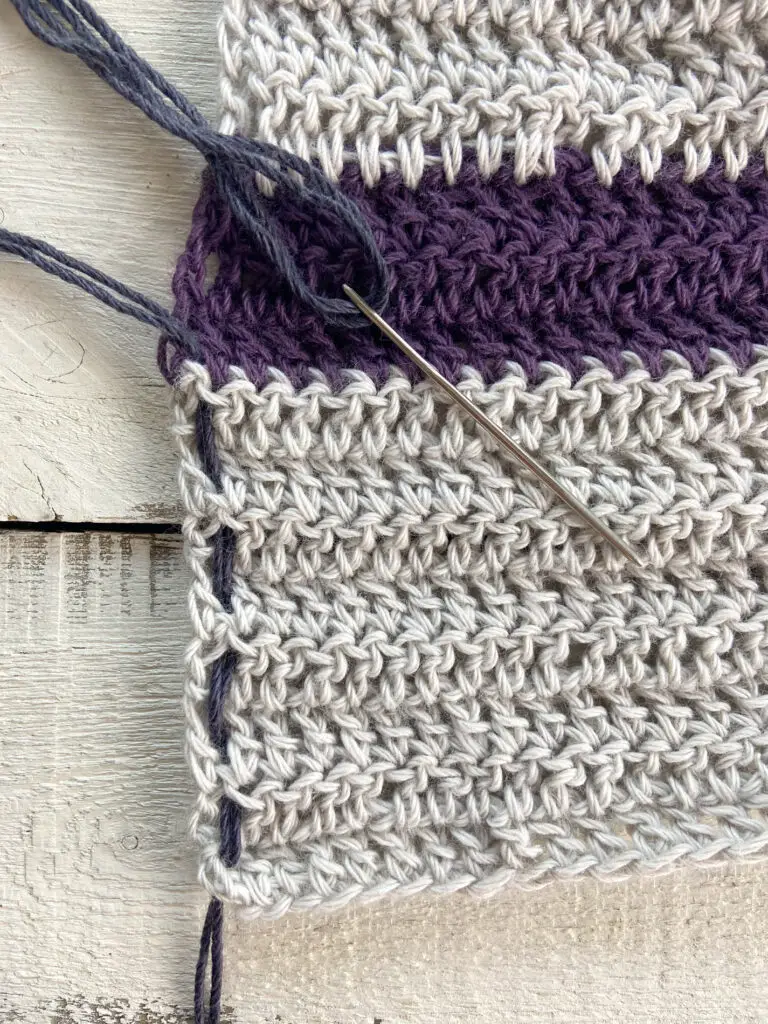 Weaving on crochet