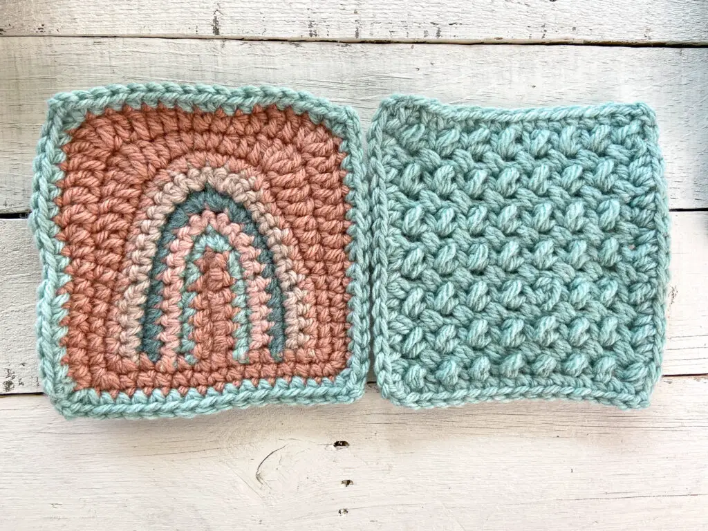 joining the crochet baby blanket squares