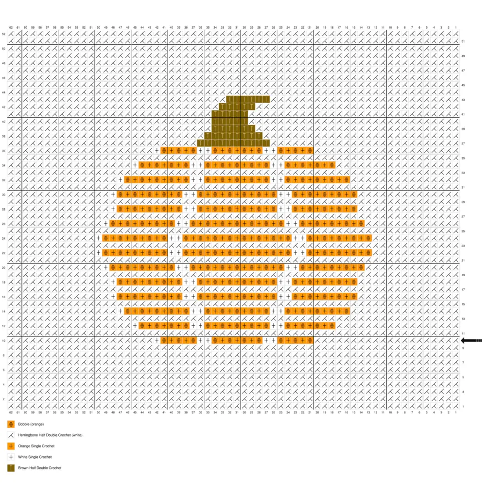 Crochet Pumpkin Pillow Graph