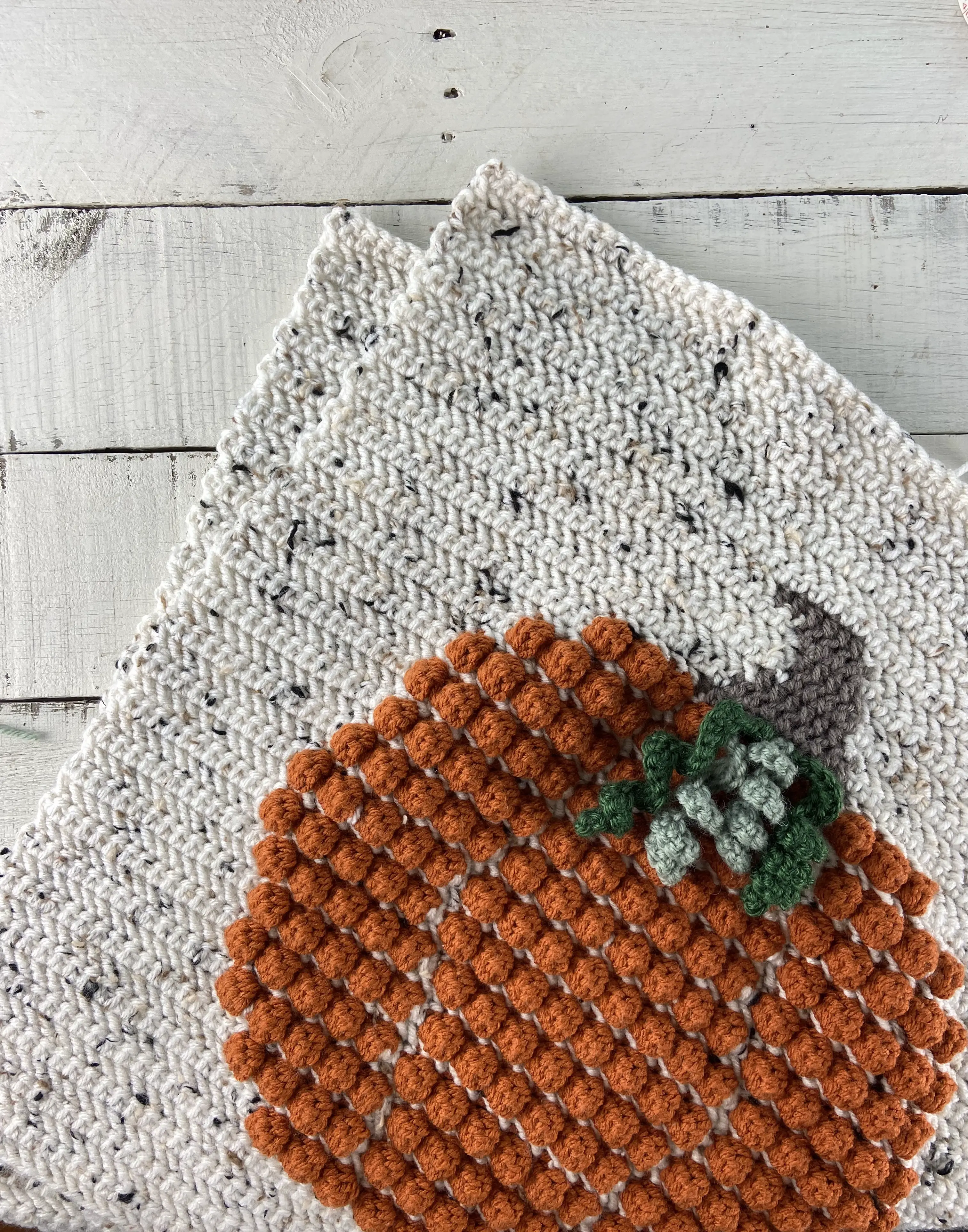 Crochet Pumpkin Pillow. Lay one panel on top of the other with wrong sides facing in.