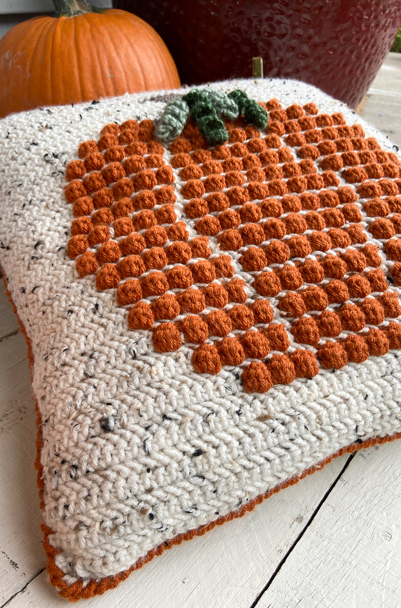 Crochet Pumpkin Pillow The Knotted Nest