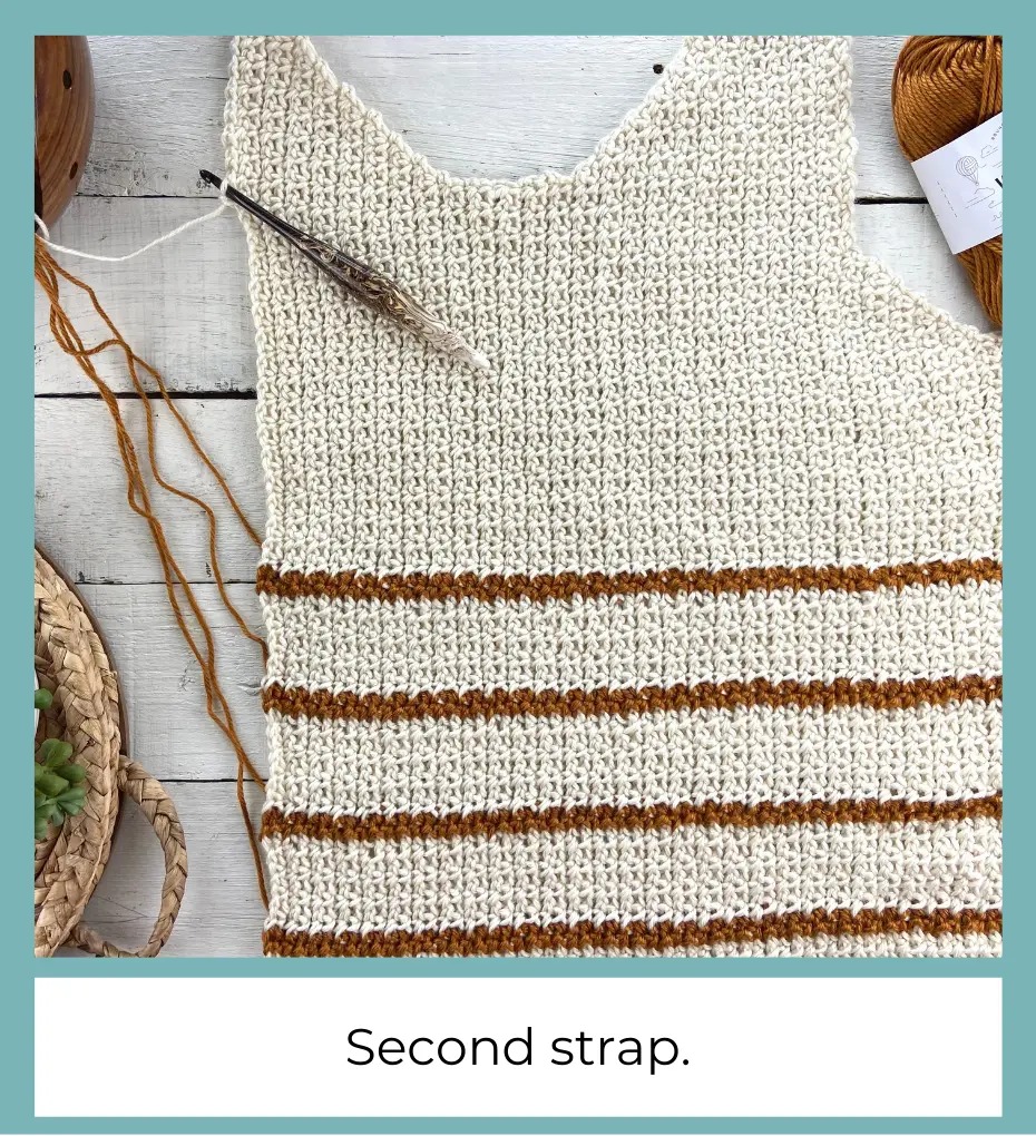 second strap of the wander crochet tank top