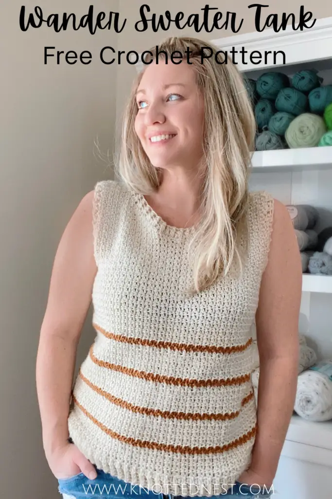 Wander Striped Crochet Tank Top Free Pattern - The Knotted Nest