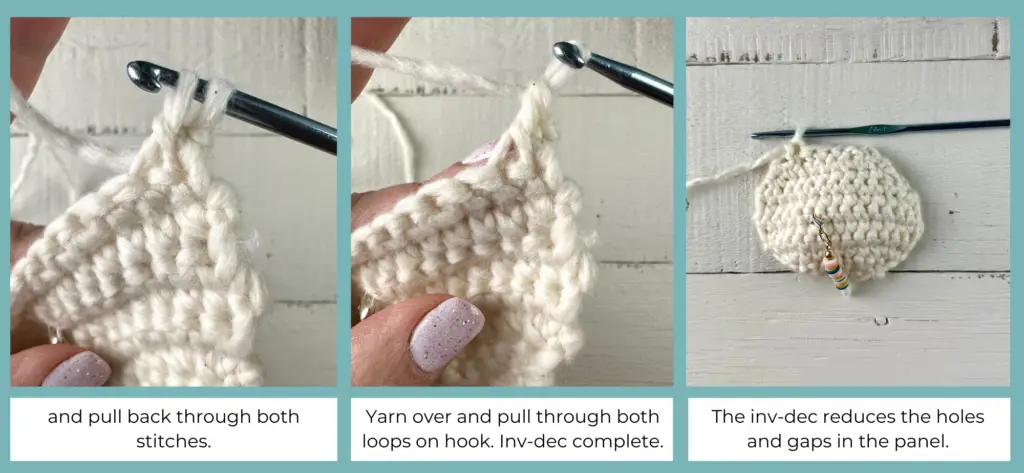 Crochet invisible decrease photo tutorial.