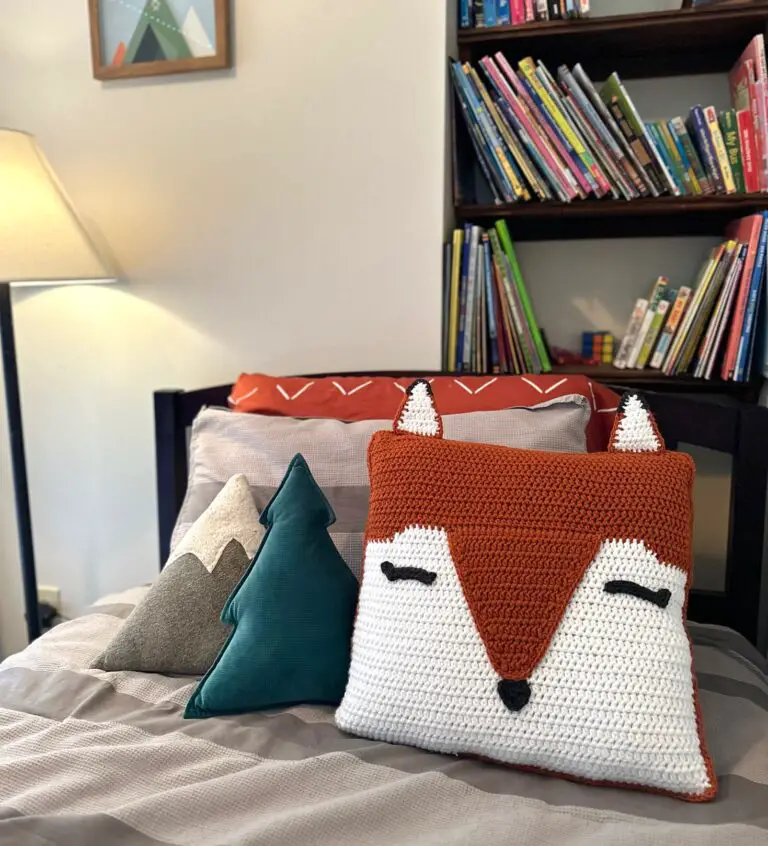 Crochet Fox Pillow- Free Pattern - The Knotted Nest